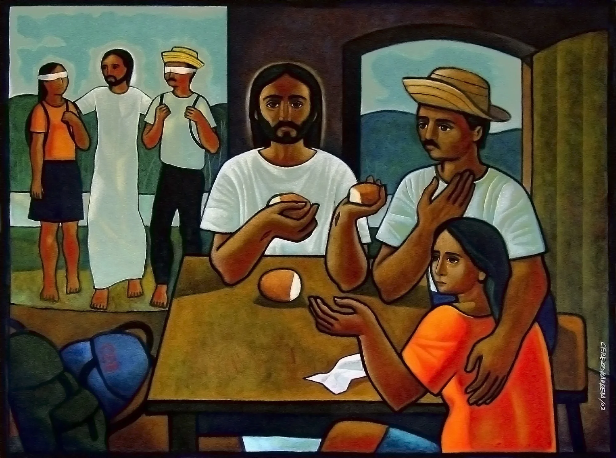The painting "Emmaus" by Maximino Cerezo Barredo, 2002.
